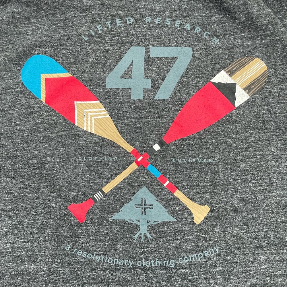 Lifted Research Group LRG Paddle Boat Oar Gray Men’s Shirt M